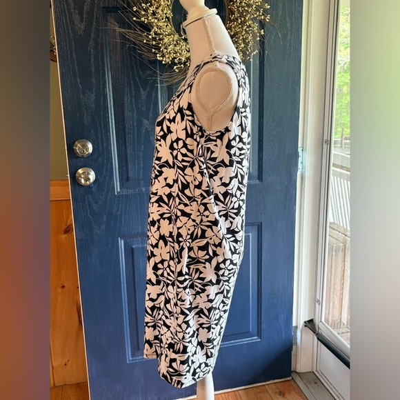 Lands' End Black and White Sheath Midi Sleeveless Dress size MP (10/12) - Picture 3 of 10